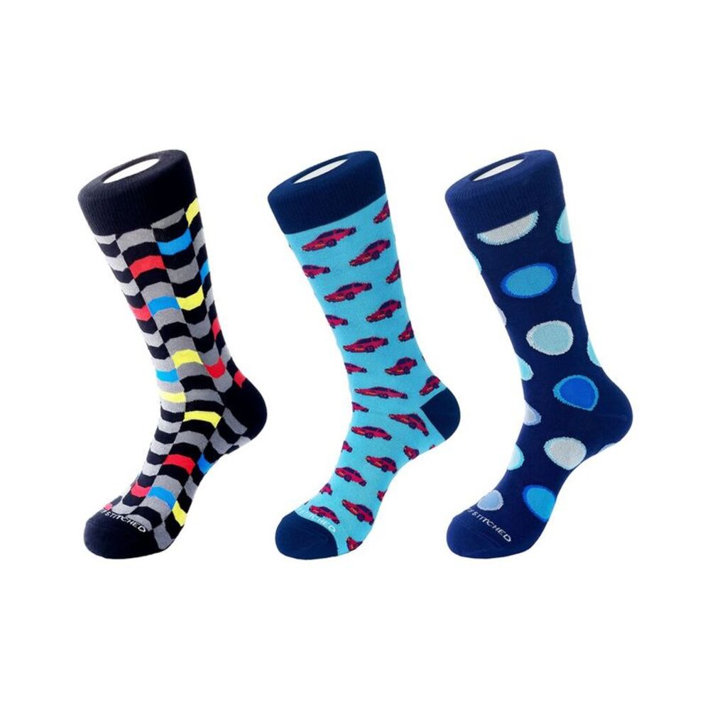 Unsimply Stitched 3-Pack Men's Crew Socks, Multicolor